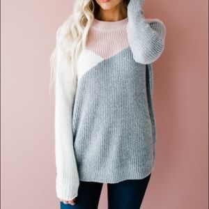 New staccato geometric sweater large